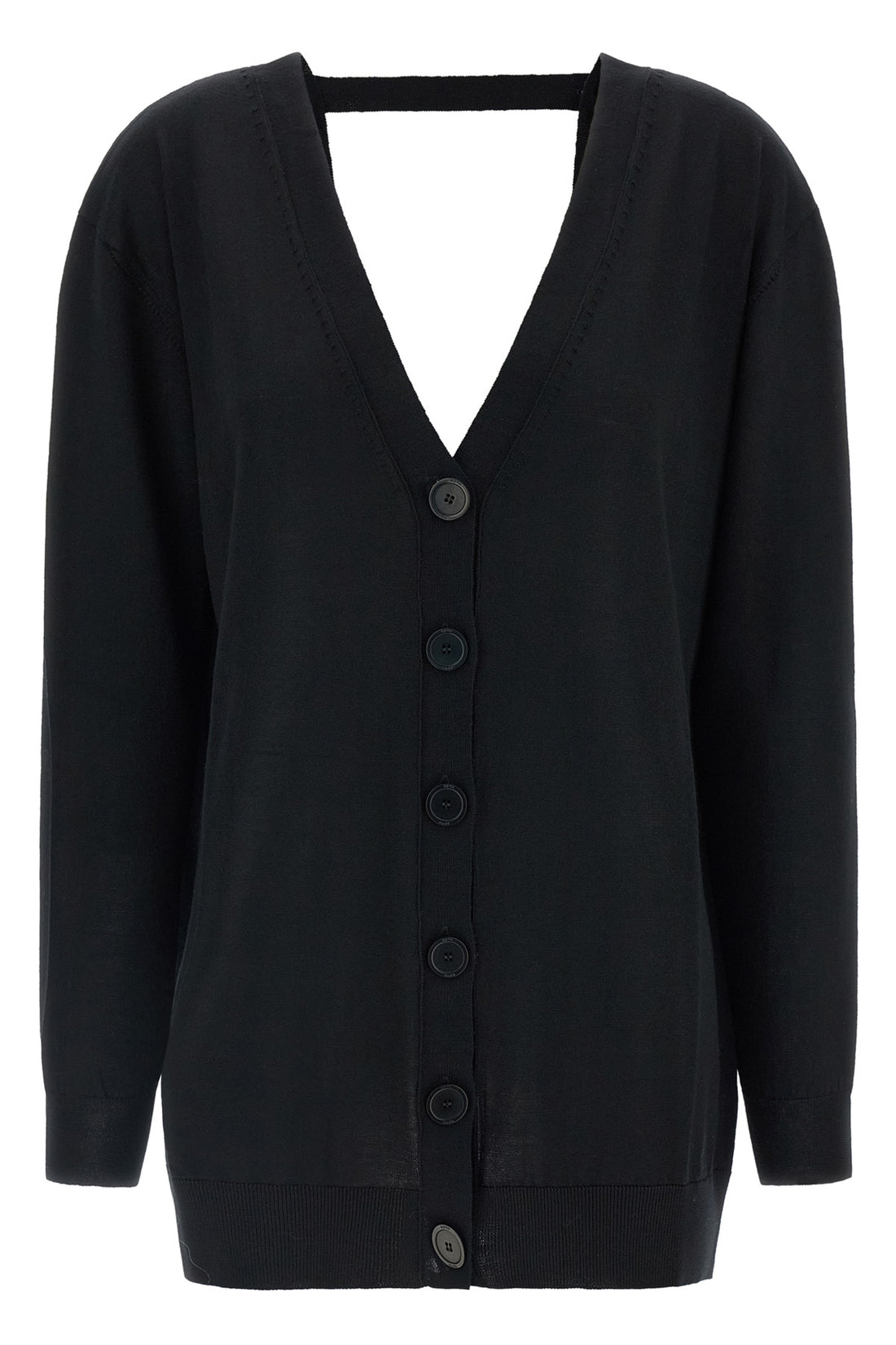 NUDE M the pure wool cardigan nude redefines the codes of knitwear through a fluid and