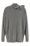 the nude cardigan in a fine grey wool and cashmere blend is distinguished by an