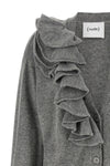 the nude cardigan in a fine grey wool and cashmere blend is distinguished by an