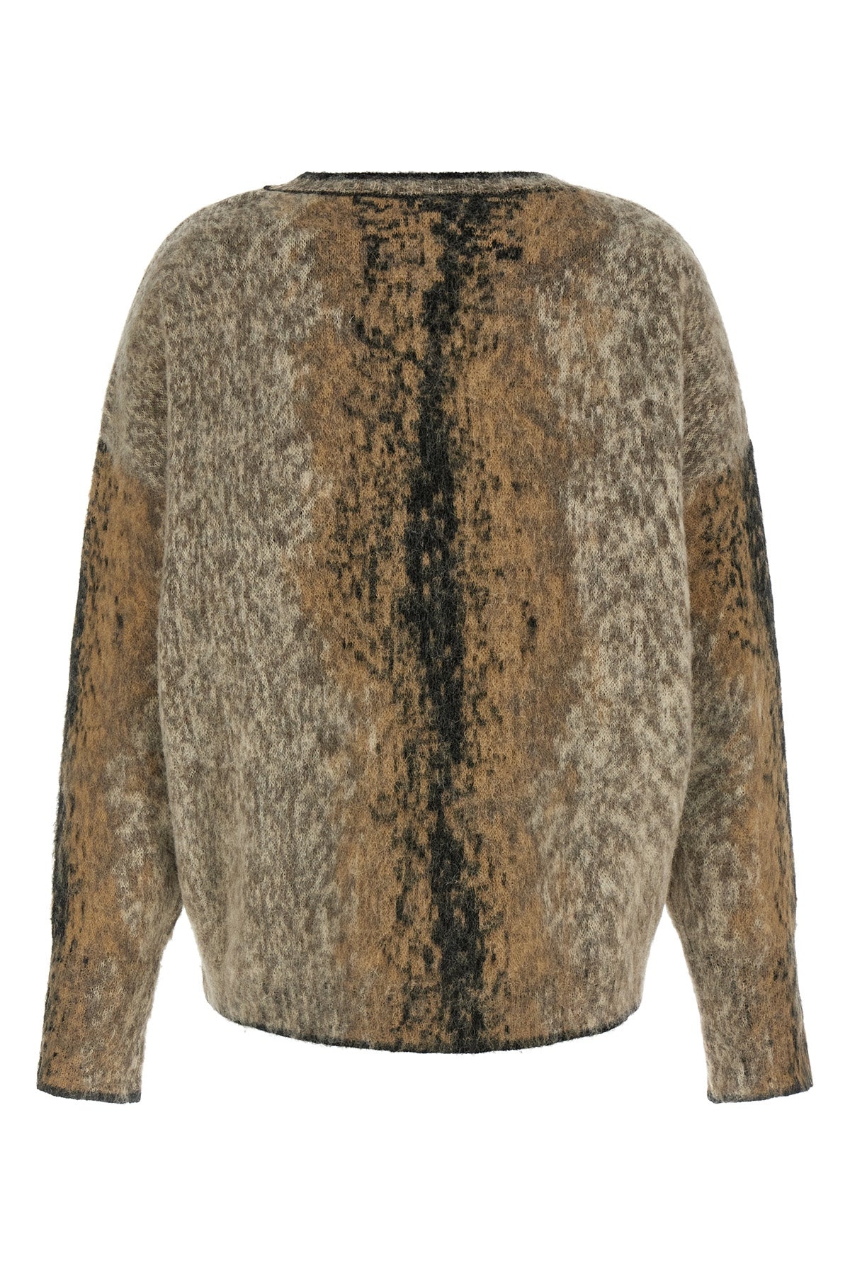 the nude crew neck sweater is distinguished by an oversized silhouette