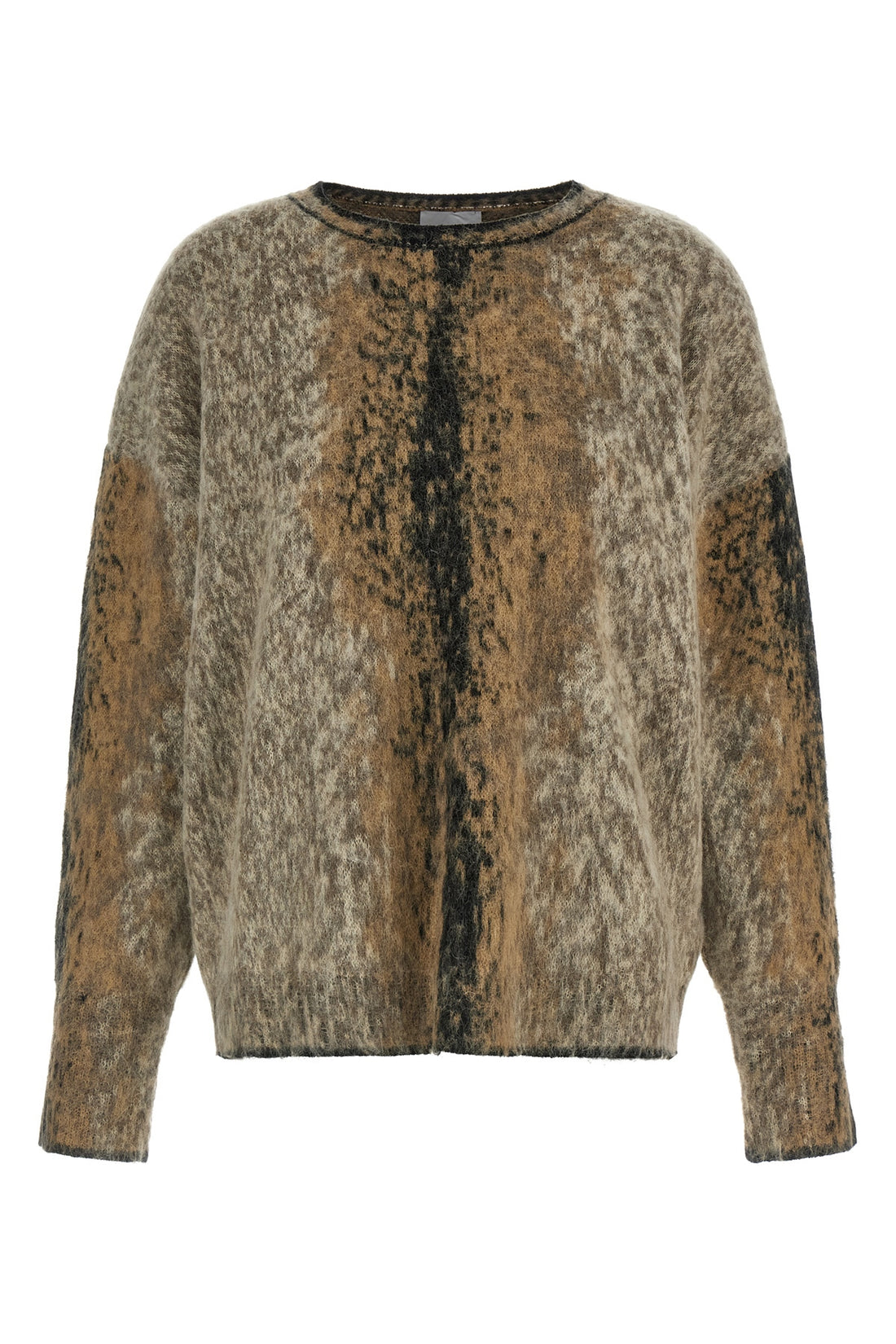 NUDE L the nude crew neck sweater is distinguished by an oversized silhouette