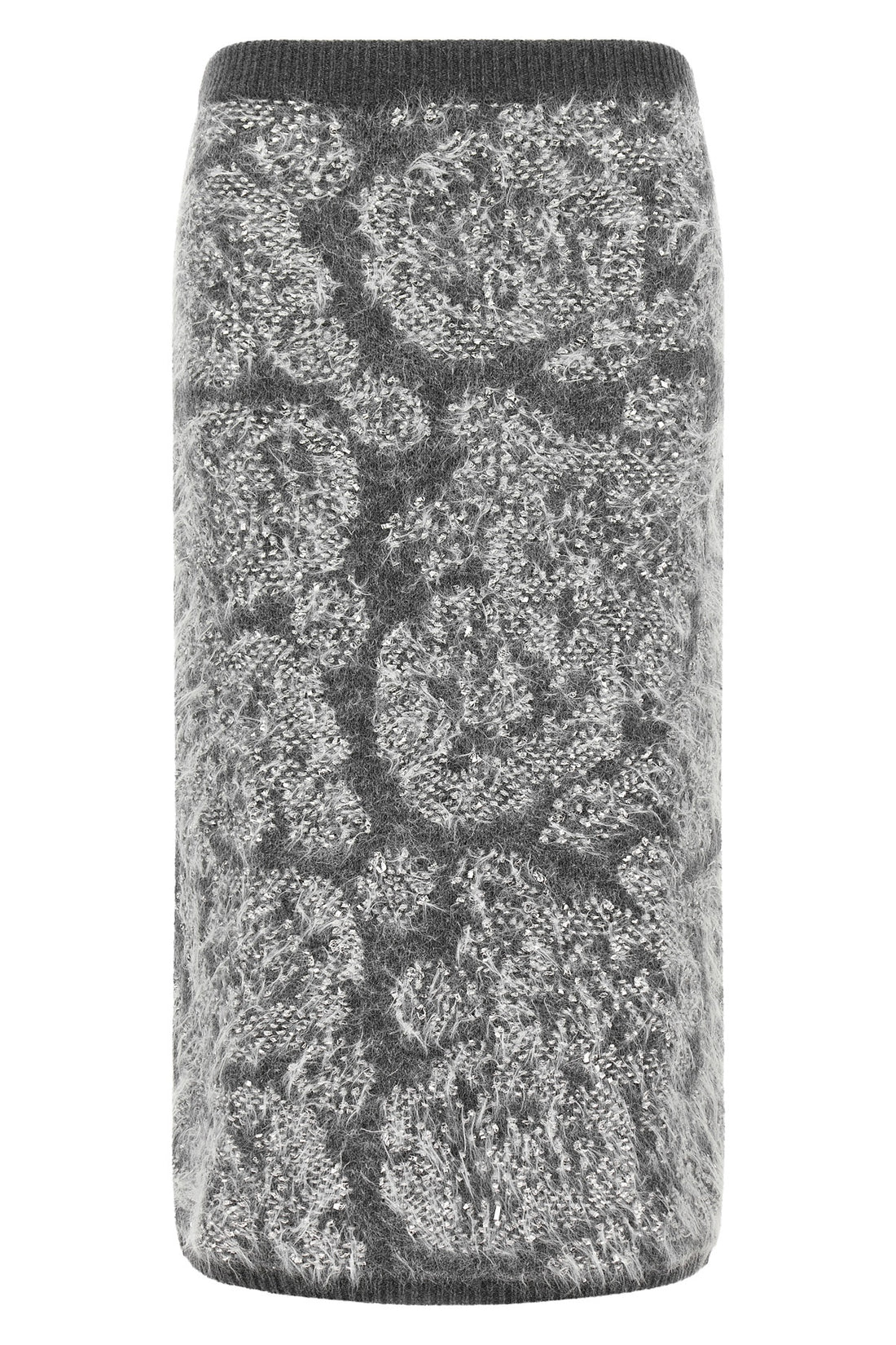NUDE M the midi skirt nude redefines knitwear through a straight and enveloping silhoue