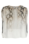 all over snake print viscose blous