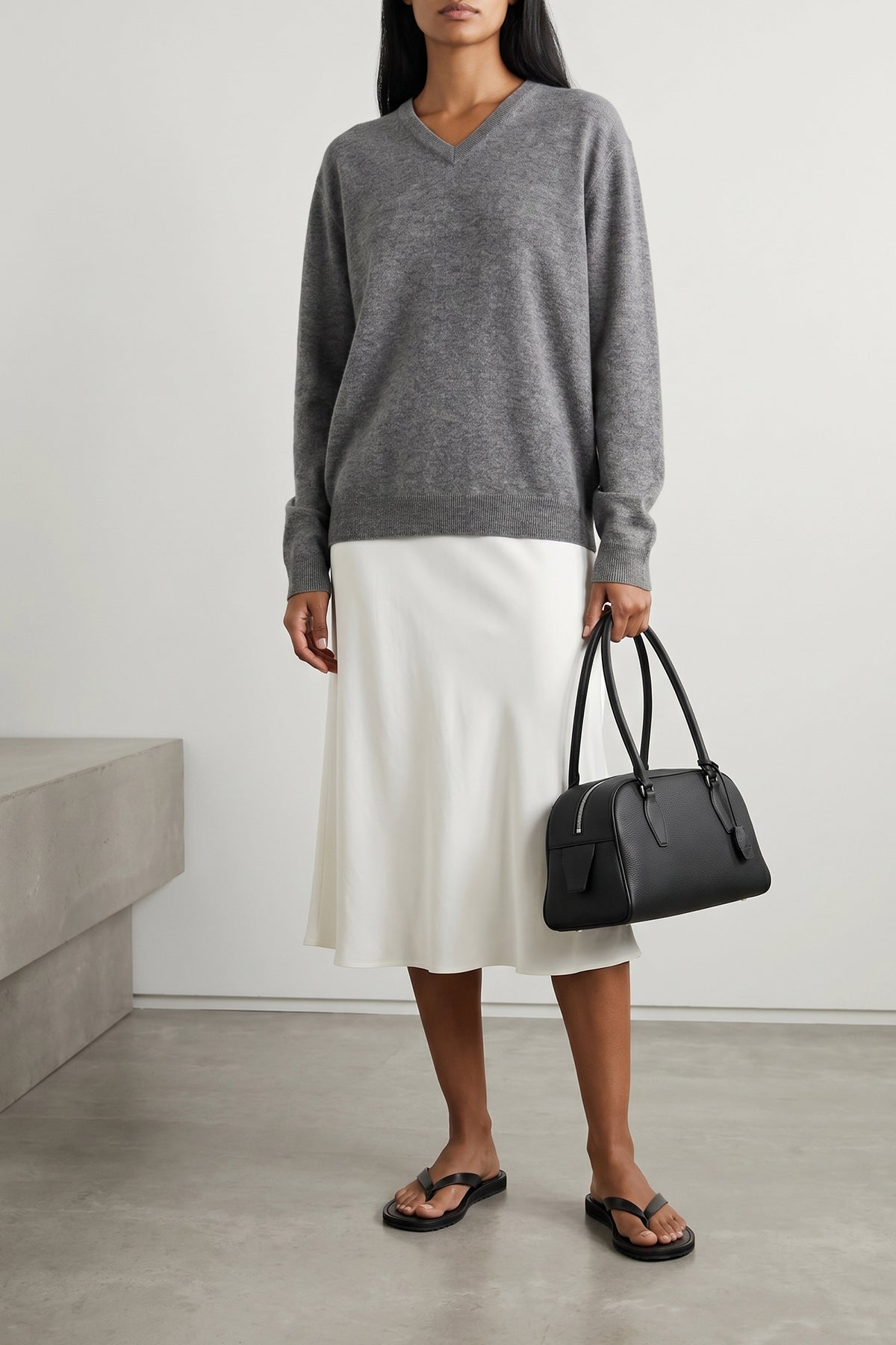 ivera midi skirt in light stretch chiffon