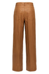leather-effect fabric trousers