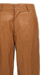 leather-effect fabric trousers