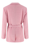 double-breasted blazer in linen and tencel blend