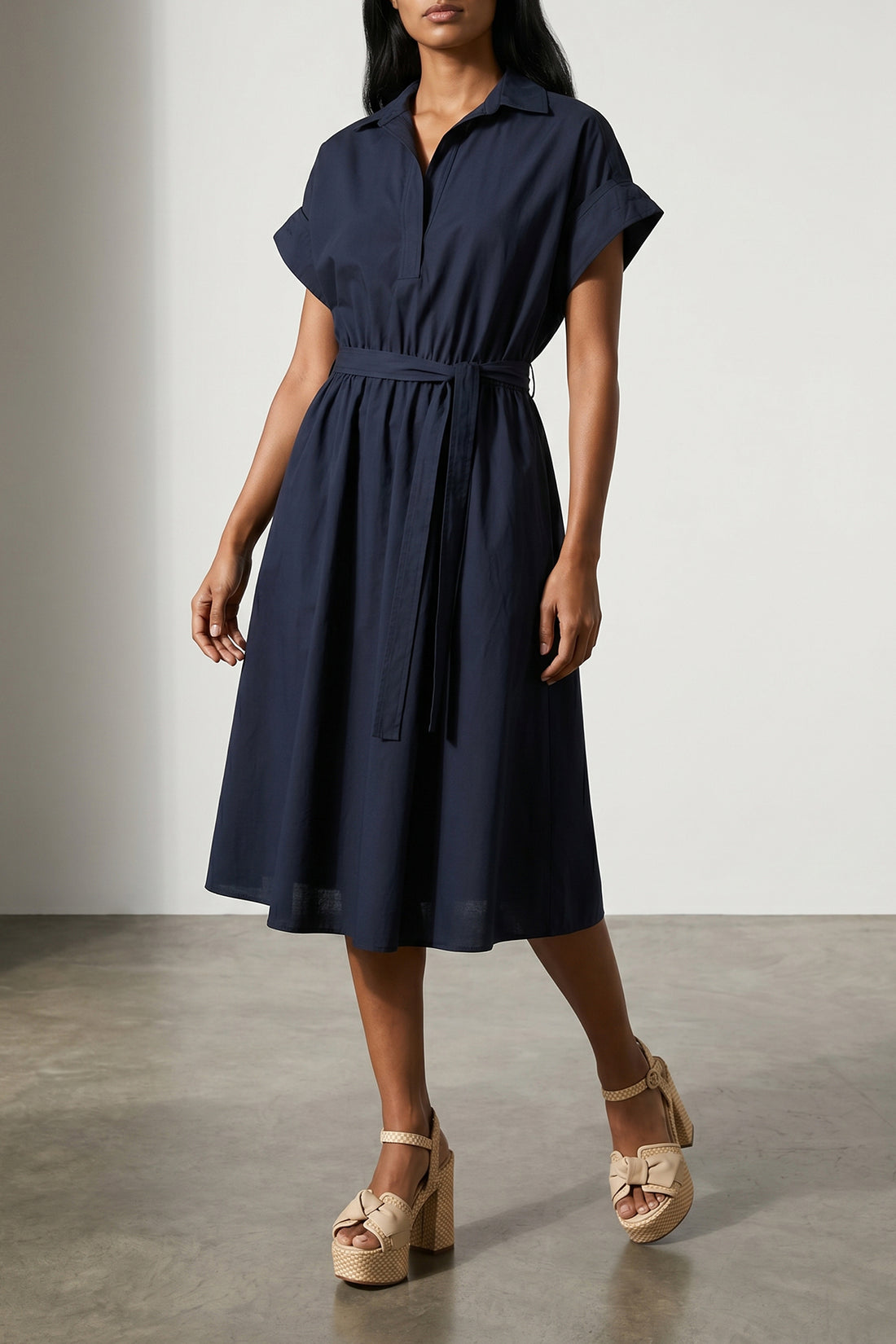 NUDE 38 cotton poplin midi dress