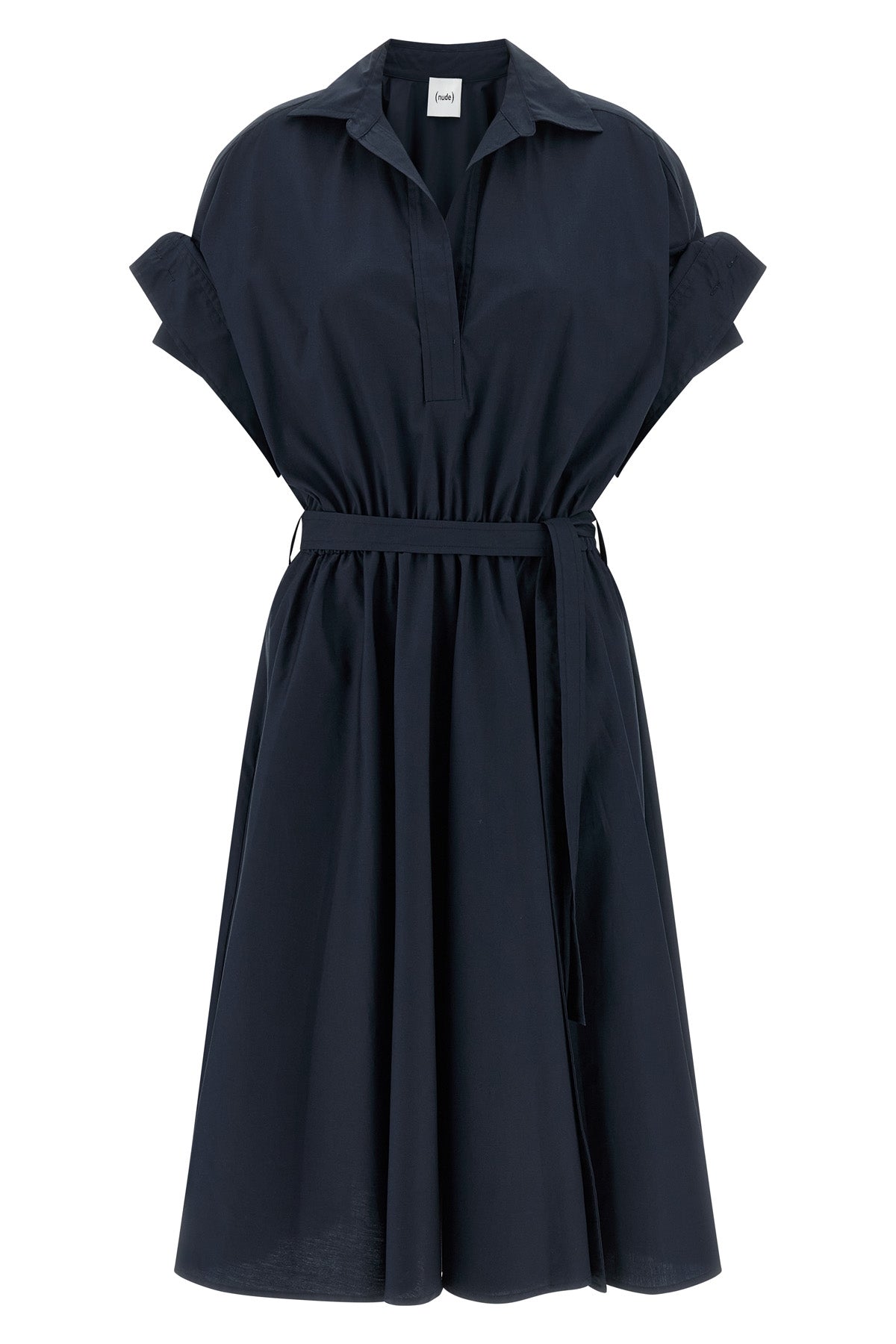 cotton poplin midi dress