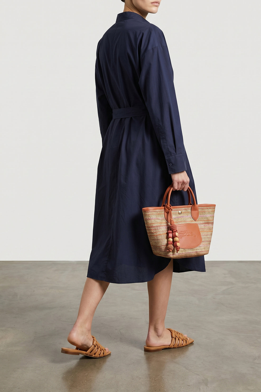 NUDE 44 chemisier midi dress in cotton poplin