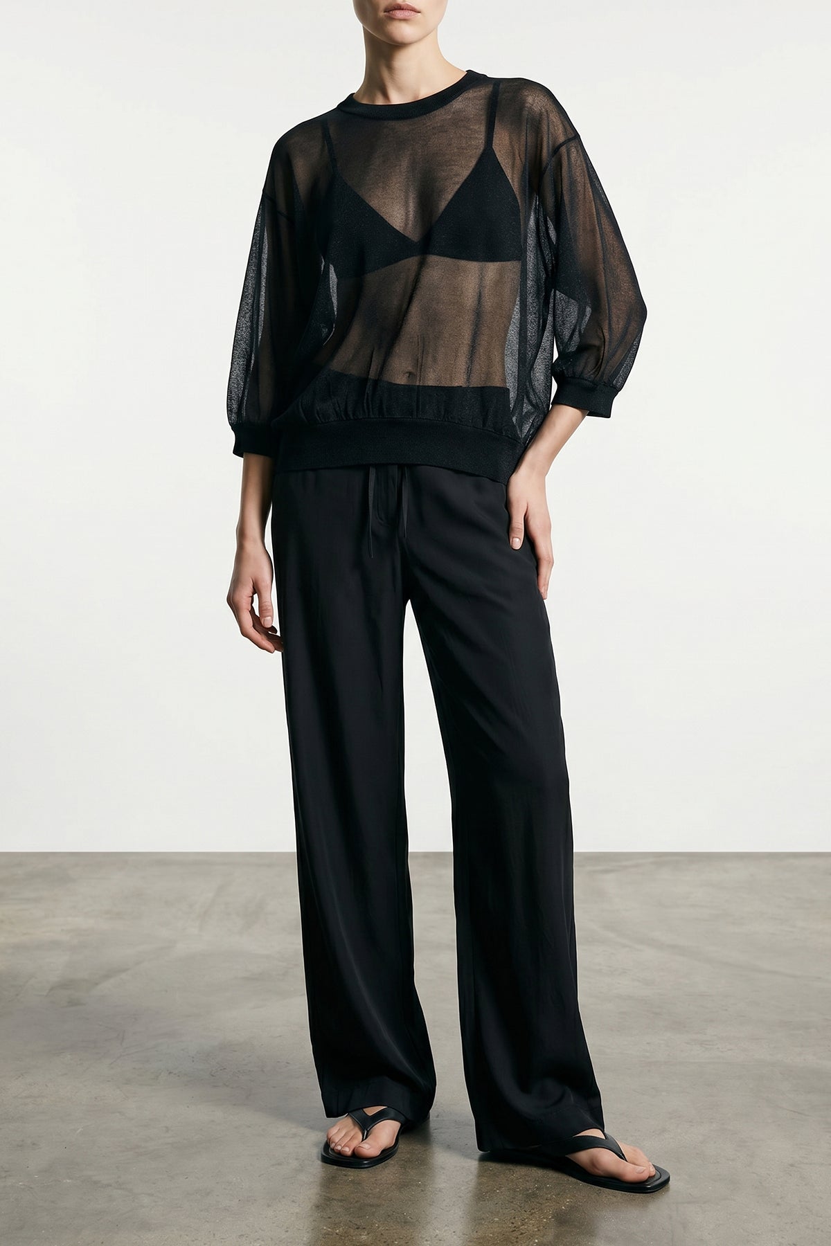 fluid viscose trousers