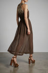 long linen blend dress