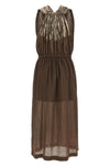 long linen blend dress
