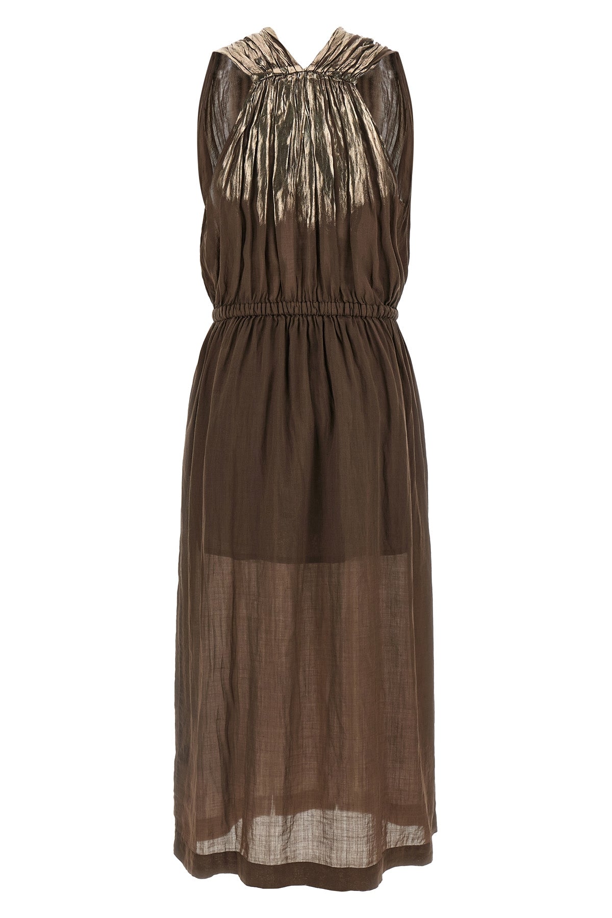 long linen blend dress