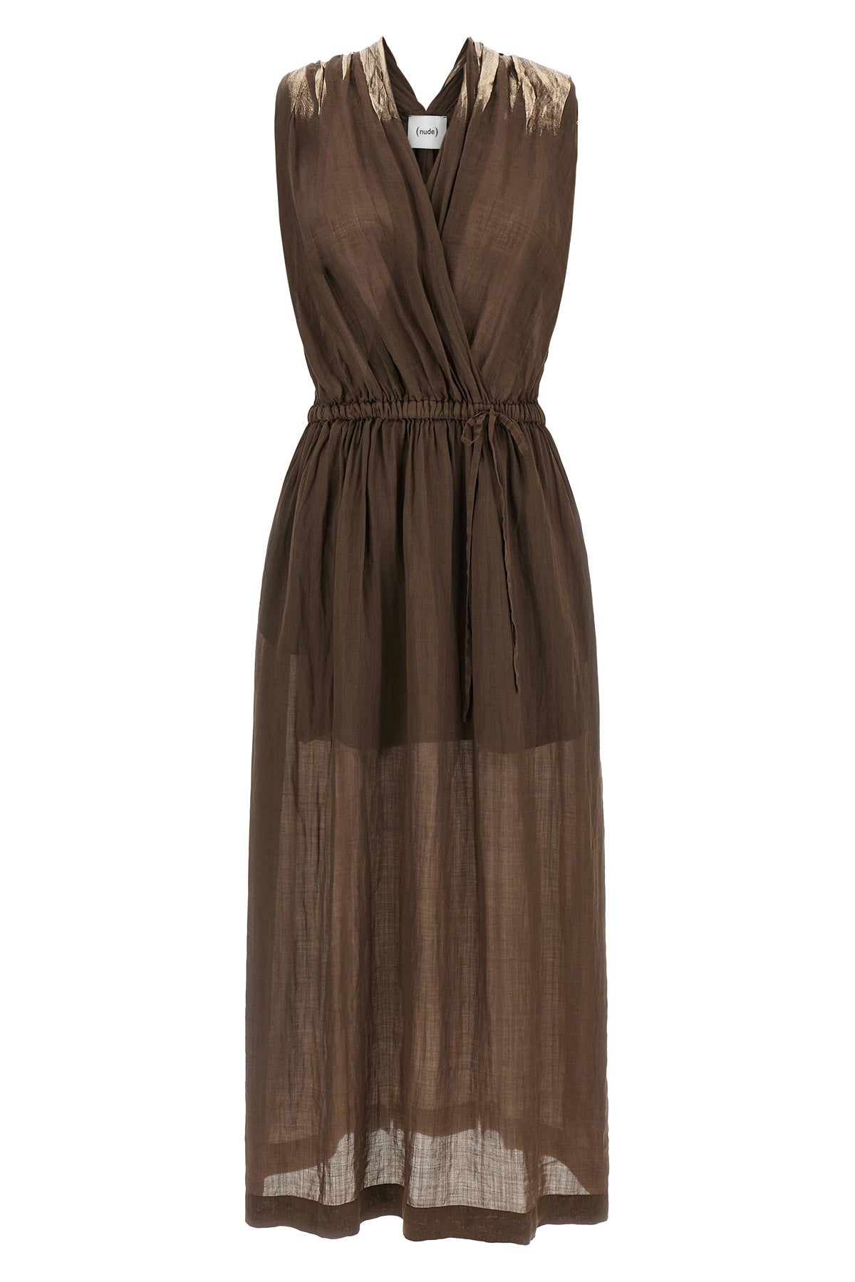 long linen blend dress