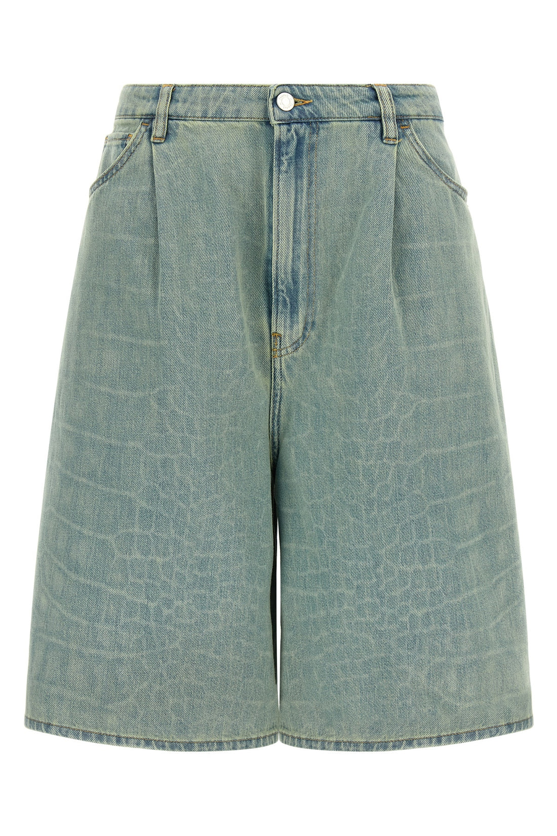 NUDE 46 kate stone washed cotton denim bermuda shorts