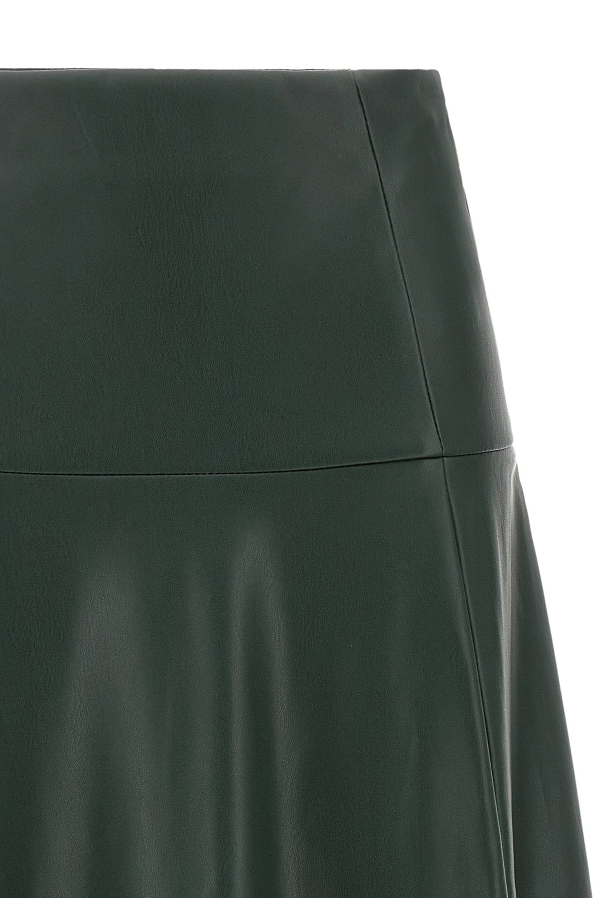 the nude midi skirt redefines the codes of contemporary elegance through a flare