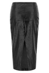 the midi skirt nude defines the silhouette through a rigorous sheath constructio