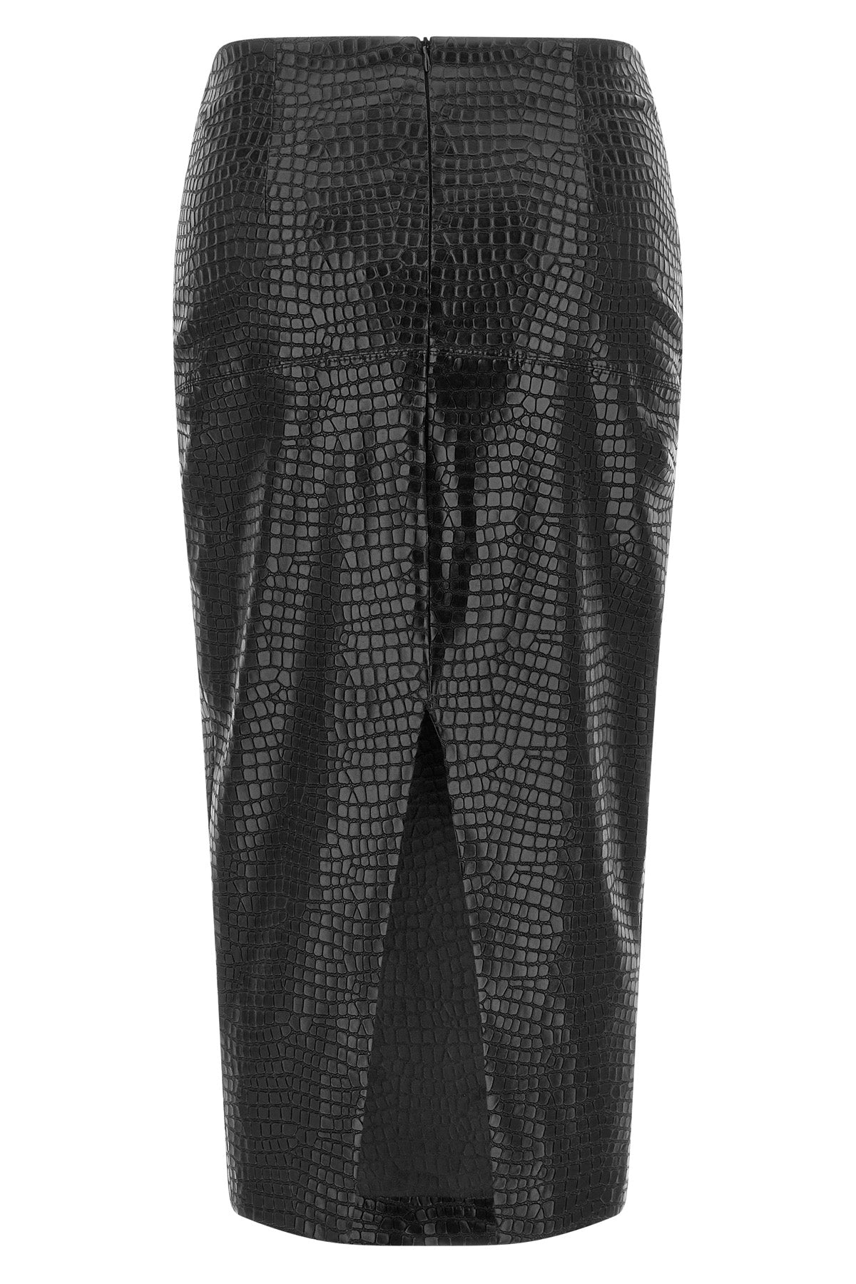 the midi skirt nude defines the silhouette through a rigorous sheath constructio