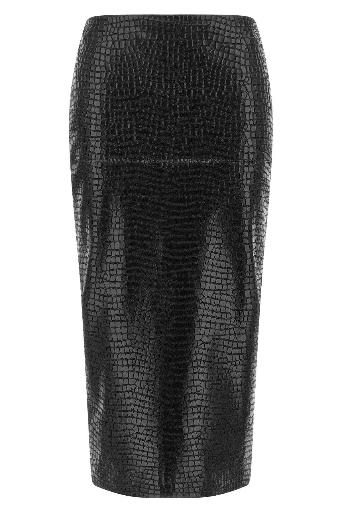 the midi skirt nude defines the silhouette through a rigorous sheath constructio