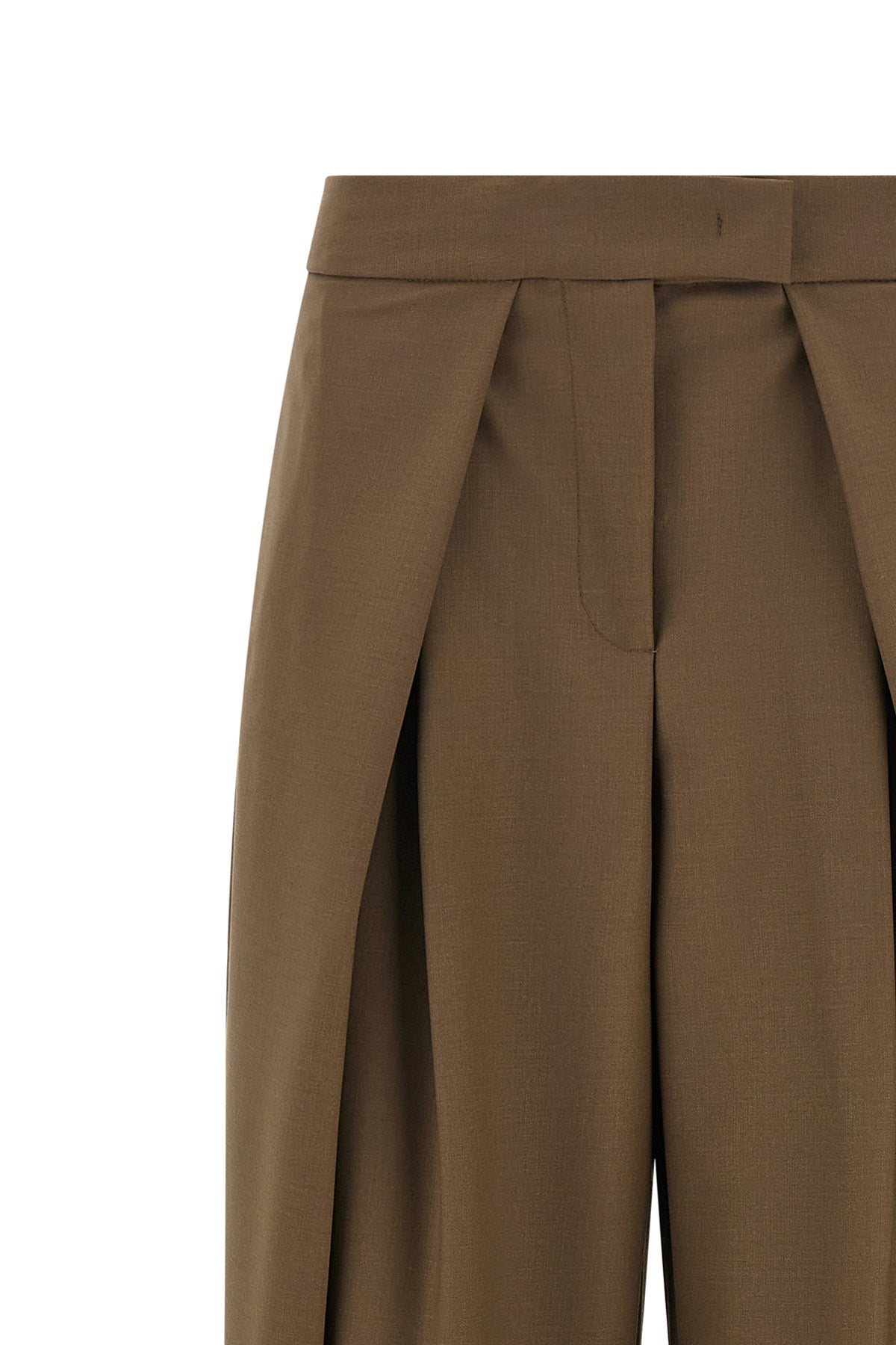 the palazzo nude pants are distinguished by a wide and structured silhouette