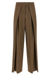 the palazzo nude pants are distinguished by a wide and structured silhouette
