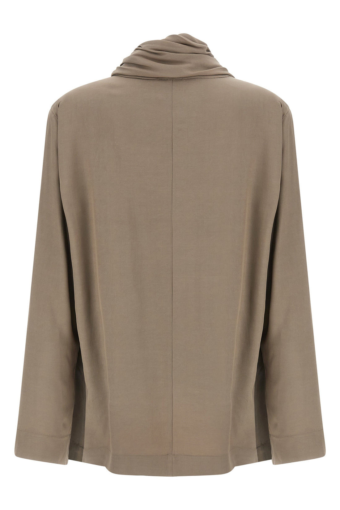 NUDE 38 the nude blouse is distinguished by a fluid silhouette and an asymmetrical desig