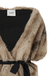 the nude stole in beige eco-fur redefines the concept of accessory outerwear