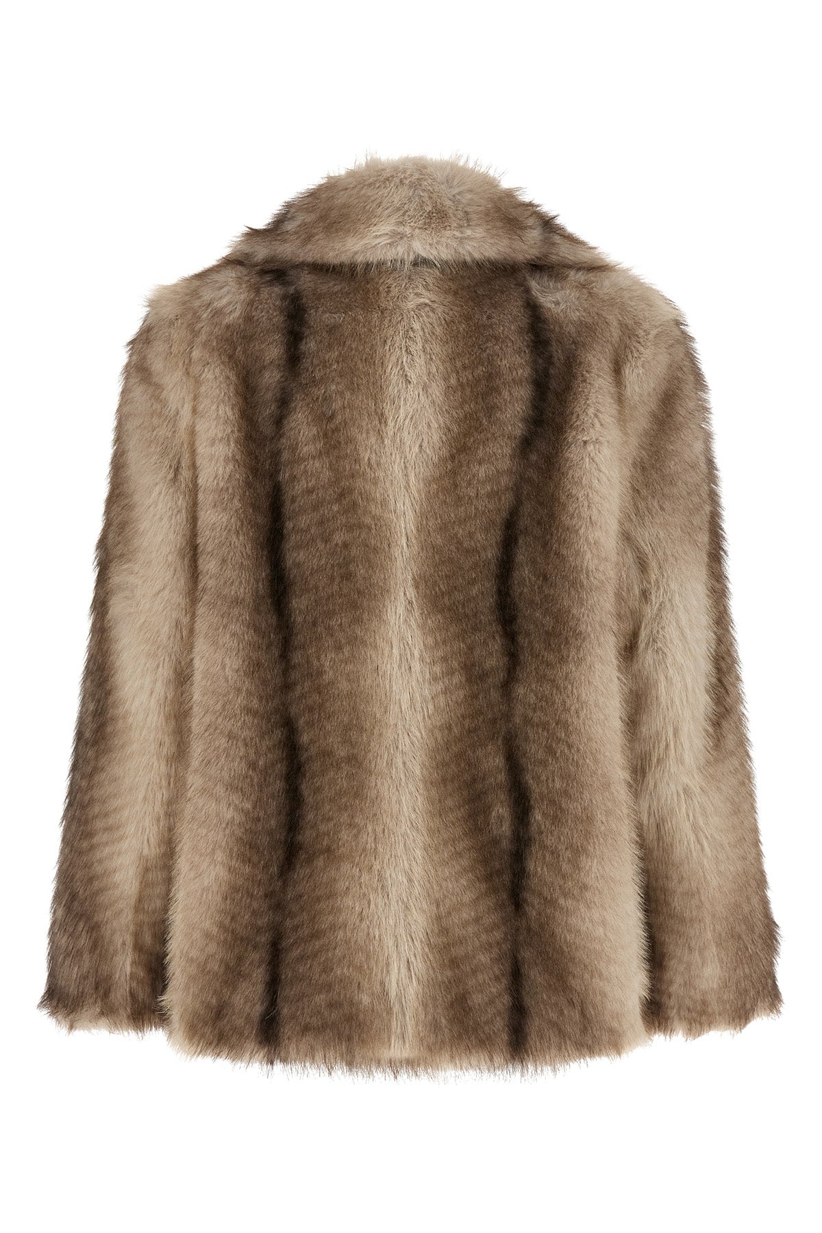 the nude faux fur jacket redefines the codes of outerwear