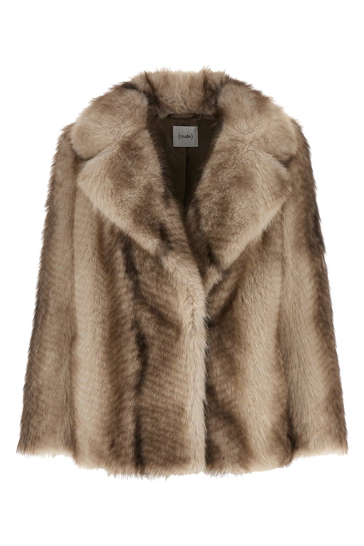 the nude faux fur jacket redefines the codes of outerwear