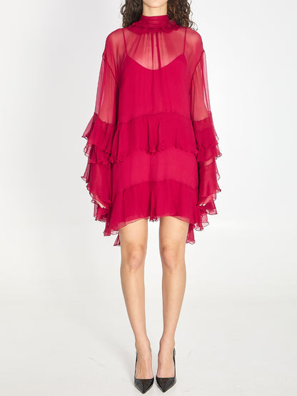CHLOE 40 mini dress with ruffles