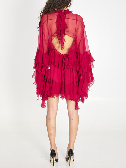 CHLOE 40 mini dress with ruffles