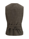 belted linen vest