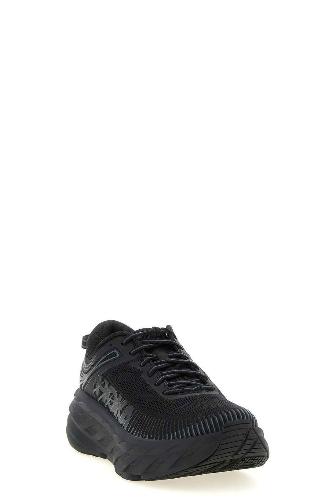 HOKA ONE ONE 7.5 black multimaterial mesh leather inserts running sole