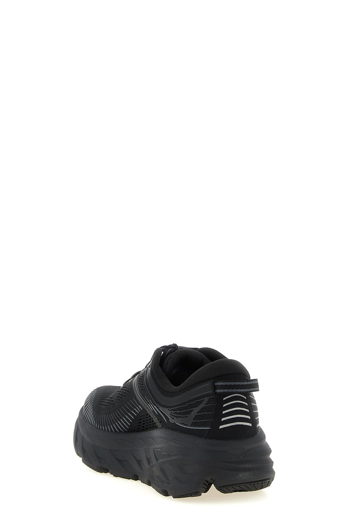 black multimaterial mesh leather inserts running sole