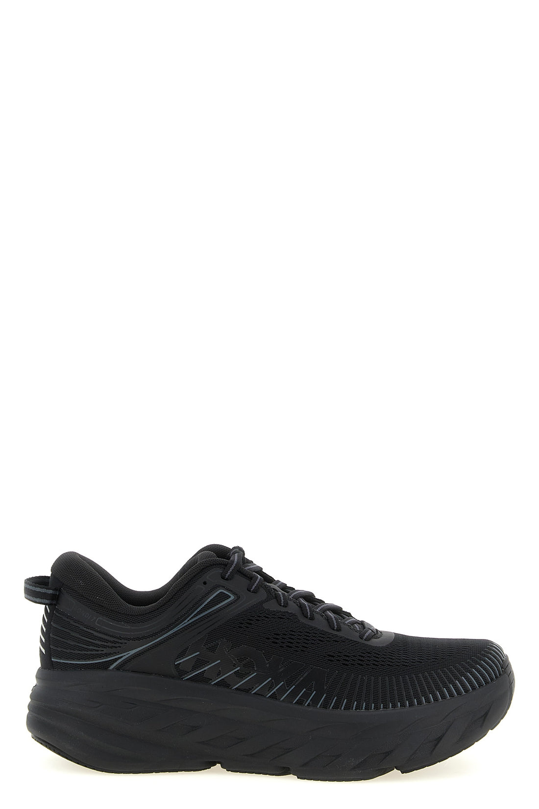 HOKA ONE ONE 7.5 black multimaterial mesh leather inserts running sole
