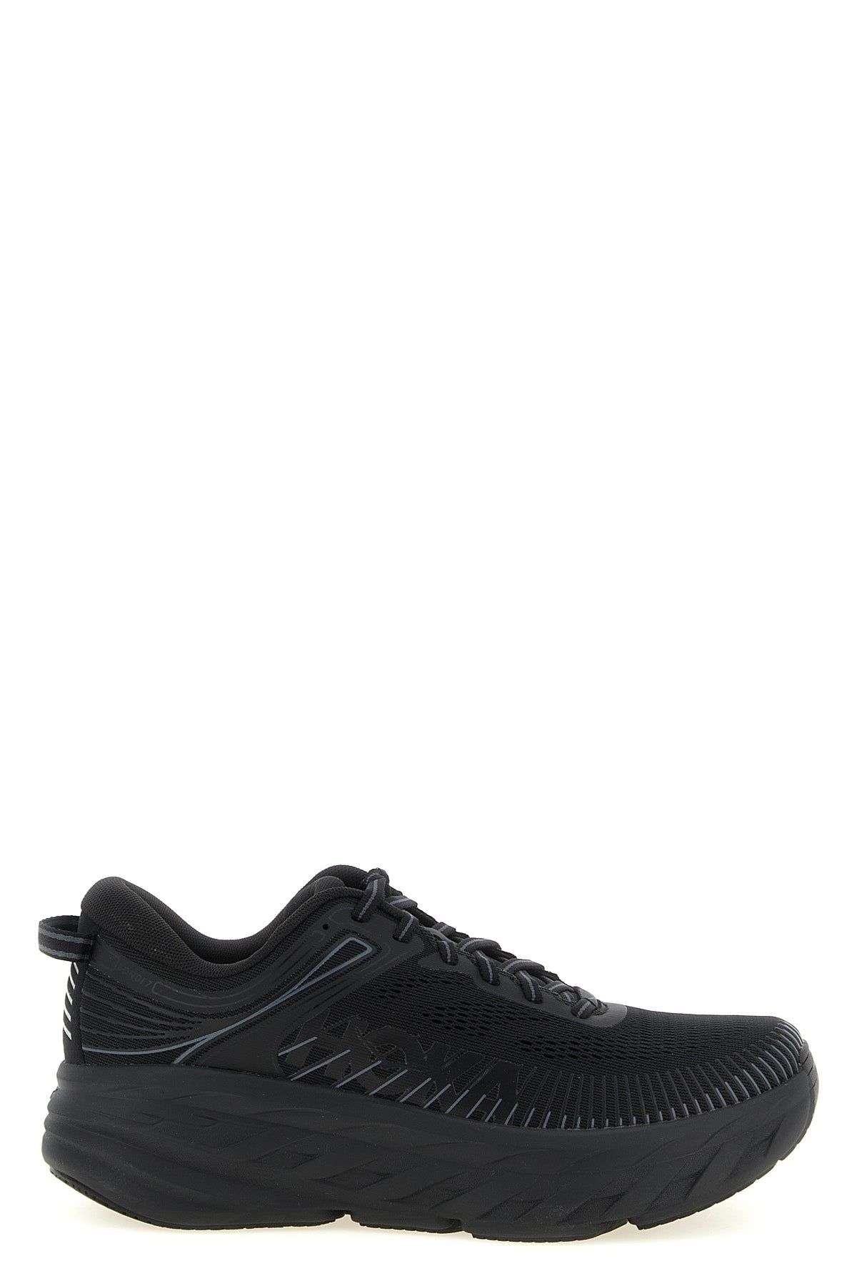 black multimaterial mesh leather inserts running sole