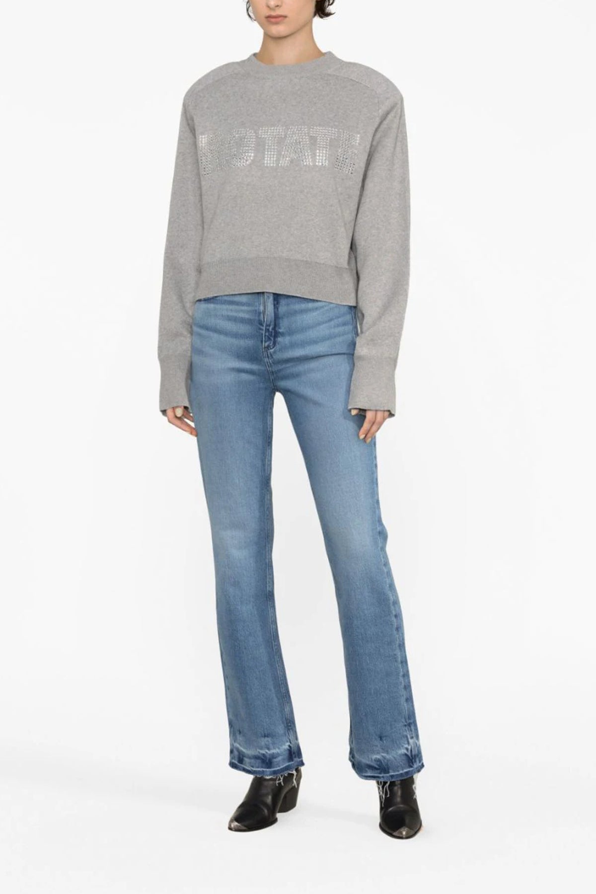 maglione firm knit cropped in cotone e cashmere