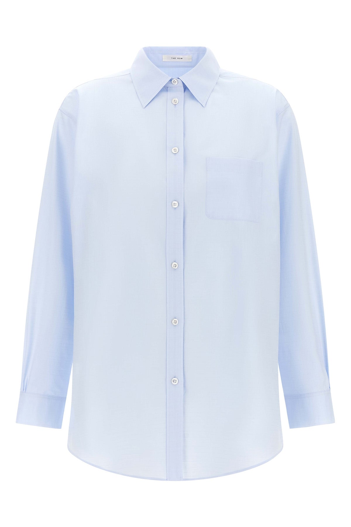 the row elva shirt exemplifies sartorial precision through its minimalist cons