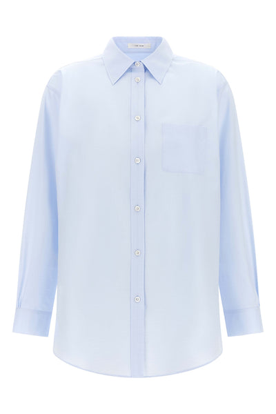 the row elva shirt exemplifies sartorial precision through its minimalist cons