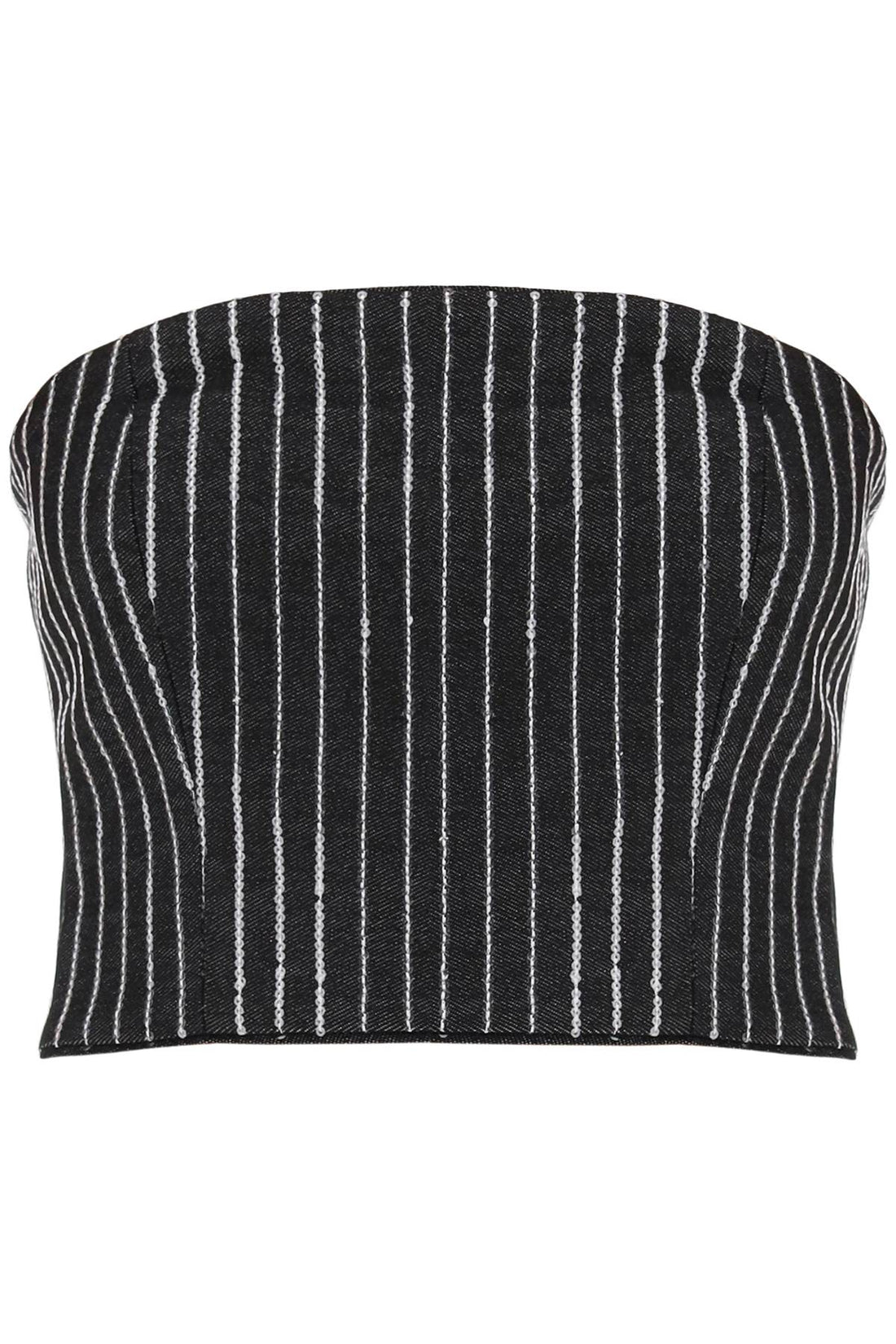 cropped top with sequined stripes