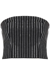 cropped top with sequined stripes