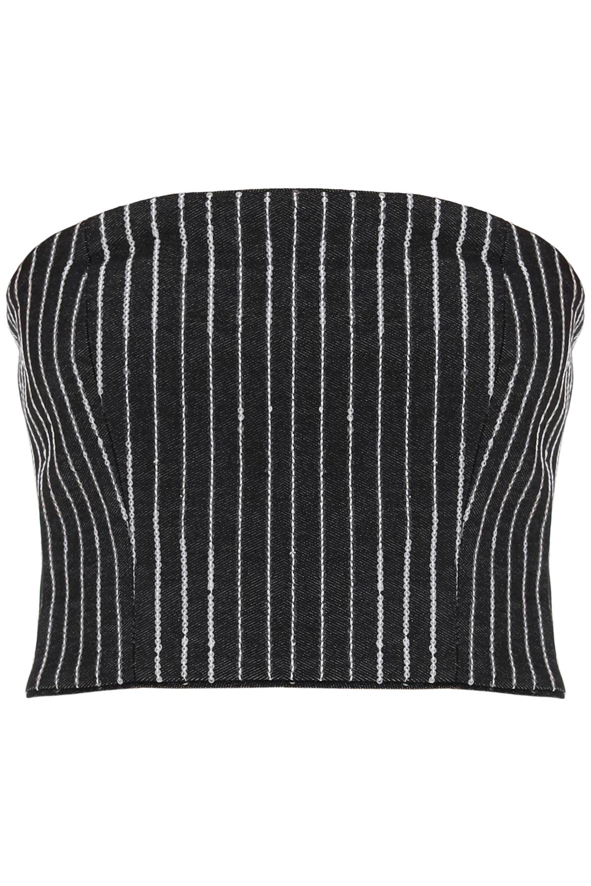 cropped top with sequined stripes