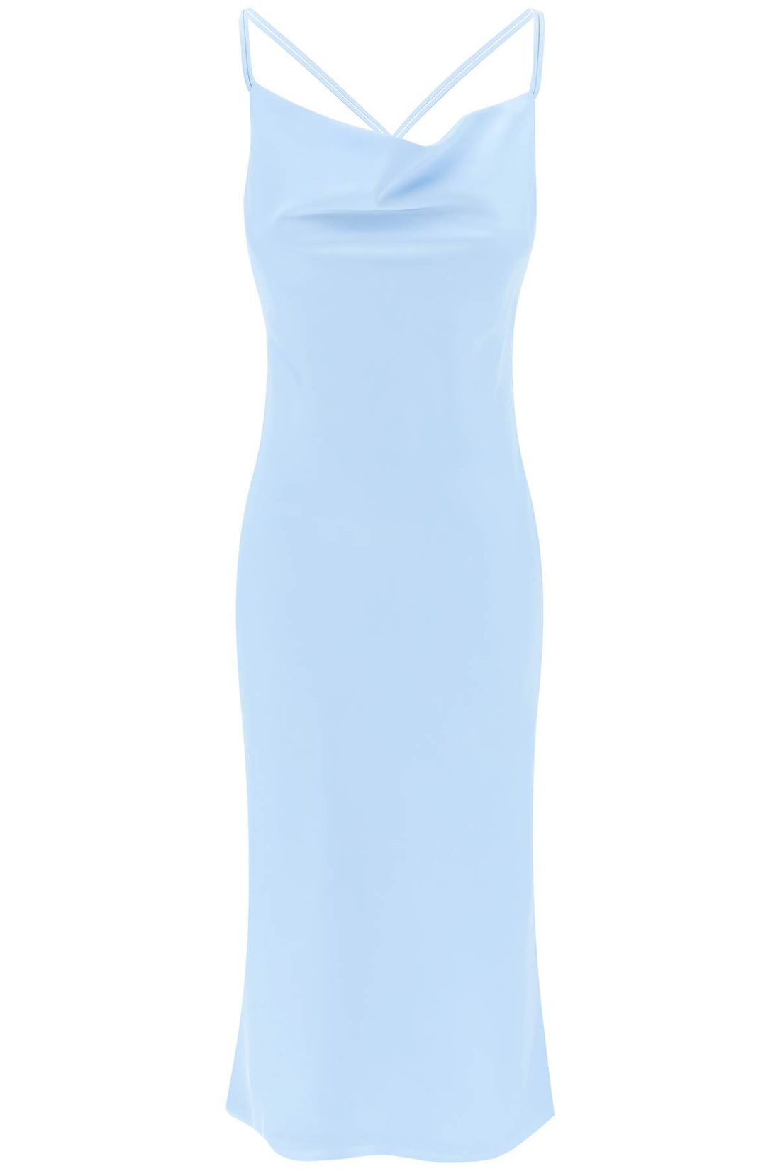 satin midi slip dress for a