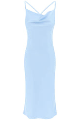 satin midi slip dress for a