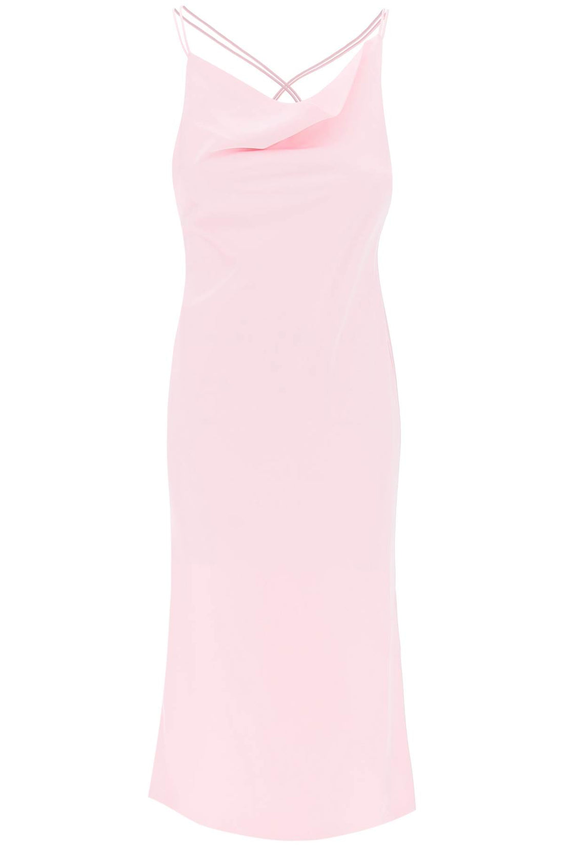 satin midi slip dress for a