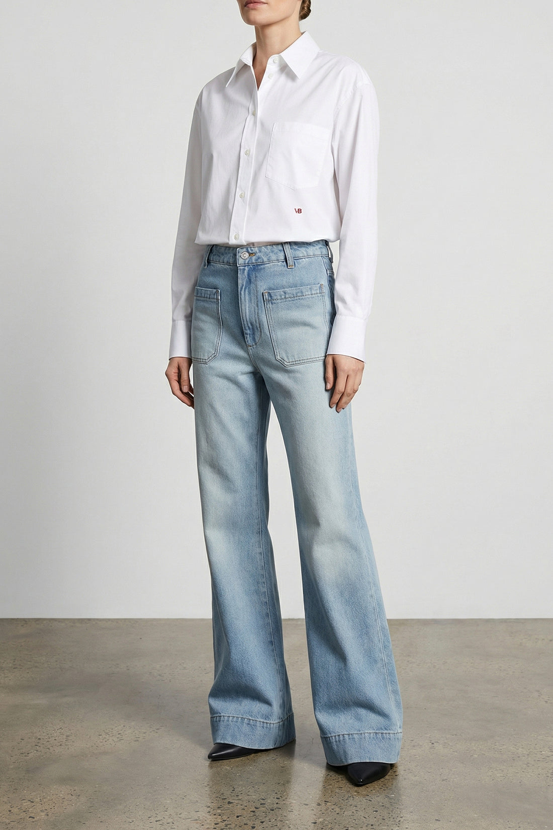 VICTORIA BECKHAM 6 cropped cotton shirt