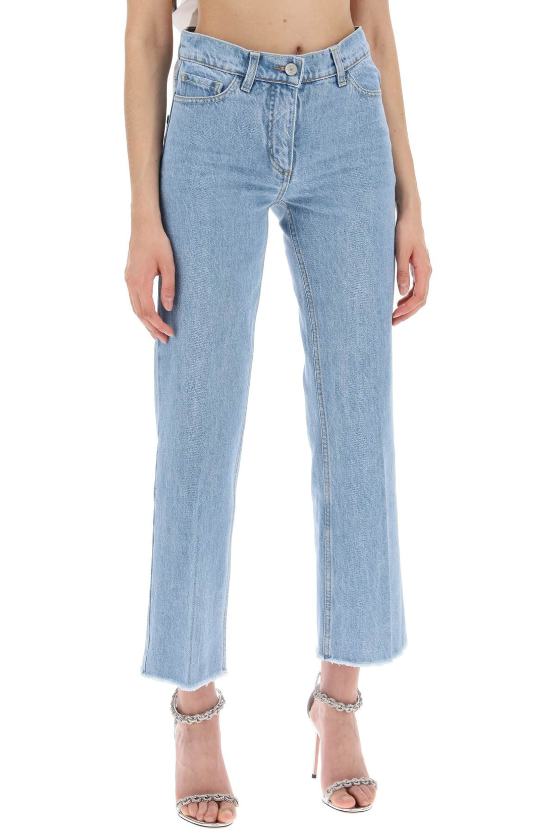 low-waisted cropped jeans