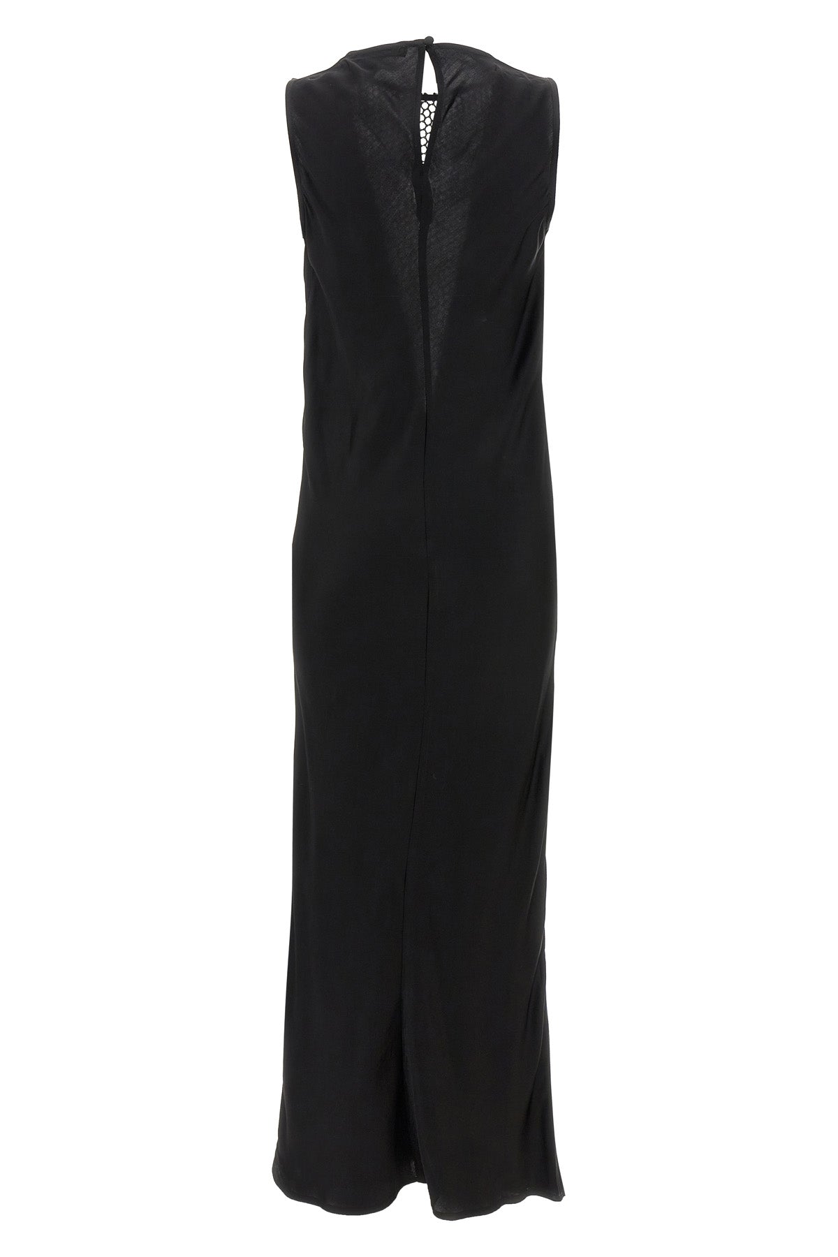 sleeveless midi sleeveless dress in viscose satin