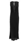 sleeveless midi sleeveless dress in viscose satin